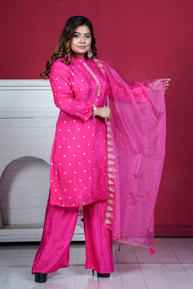 PF8198 - , Kurtis , Ethnic Clothing Festive Collection Hand Embroidery Kurta Sets Silk