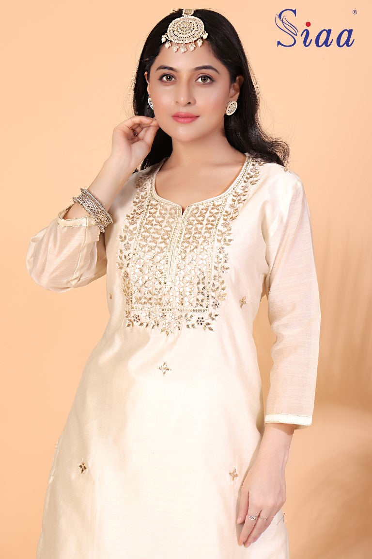 PF8212 - , Kurtis , Ethnic Clothing Festive Collection Hand Embroidery Kurta Sets Silk