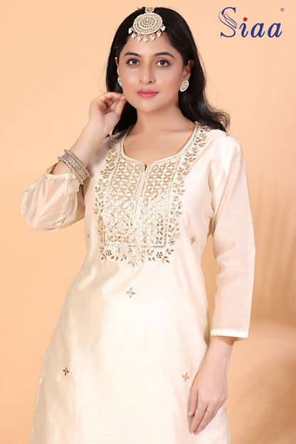 PF8212 Kurtis Ethnic Clothing Festive Collection Hand Embroidery Kurta Sets Silk