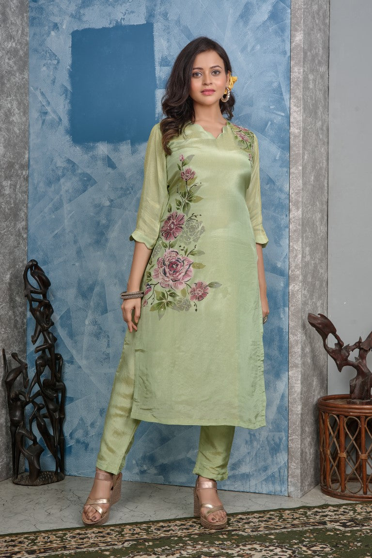 PF8225 Kurtis Ethnic Clothing Festive Collection Hand Embroidery Kurta Sets Silk