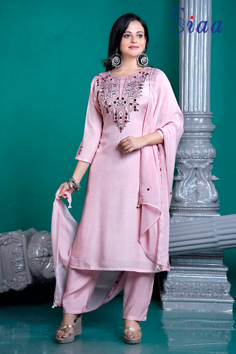 PF8230 - , Kurtis , Ethnic Clothing Festive Collection Hand Embroidery Kurta Sets Silk