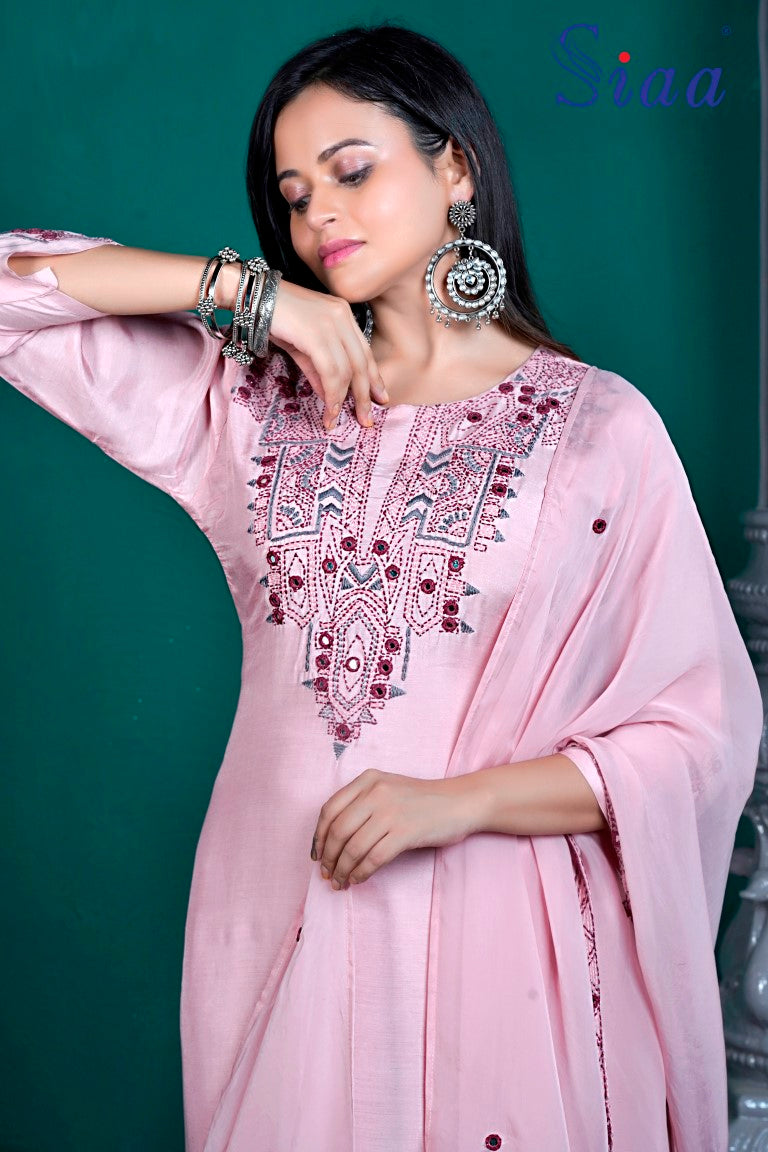 PF8230 - , Kurtis , Ethnic Clothing Festive Collection Hand Embroidery Kurta Sets Silk