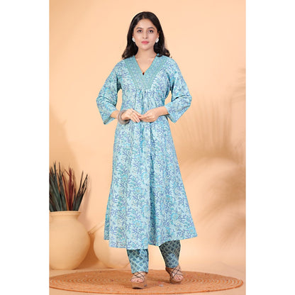 PF8246 Kurtis Cotton Ethnic Clothing Hand Embroidery Kurta Sets Printed