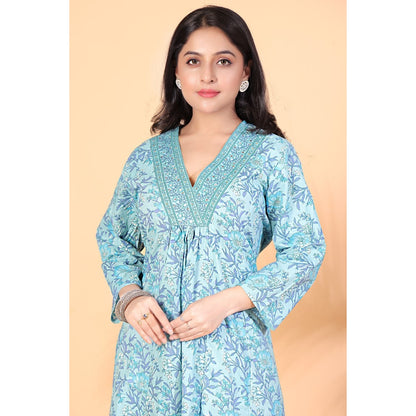 PF8246 Kurtis Cotton Ethnic Clothing Hand Embroidery Kurta Sets Printed