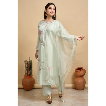 PF8256 - , Kurtis , Ethnic Clothing Hand Embroidery Kurta Sets Printed Silk