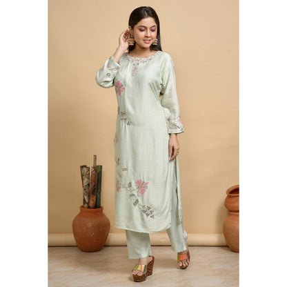 PF8256 - , Kurtis , Ethnic Clothing Hand Embroidery Kurta Sets Printed Silk