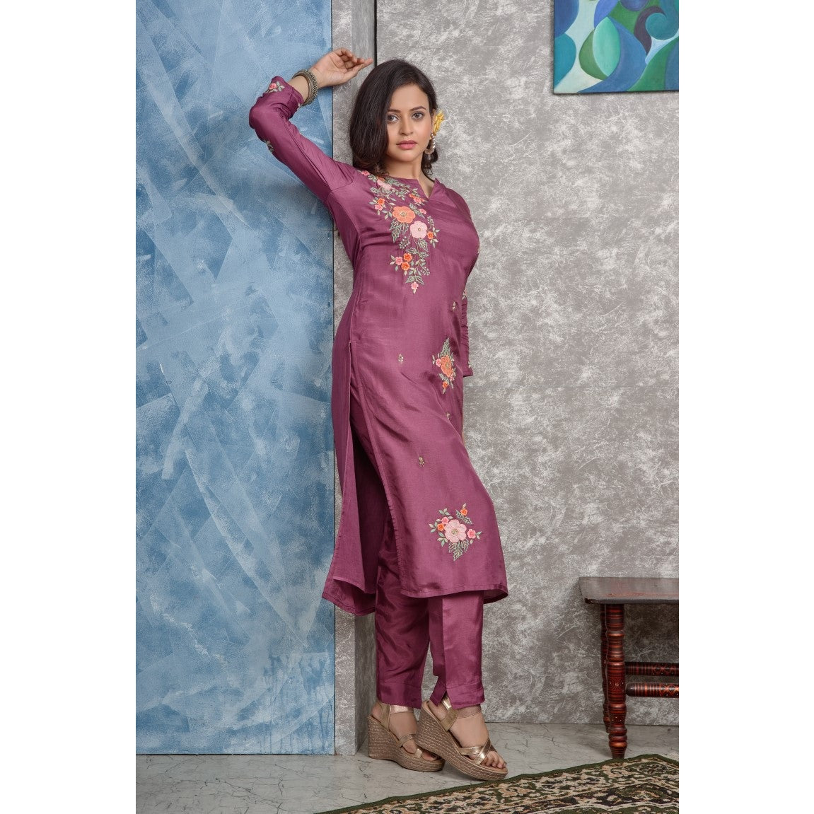 PF8259 Kurtis Ethnic Clothing Hand Embroidery Kurta Sets