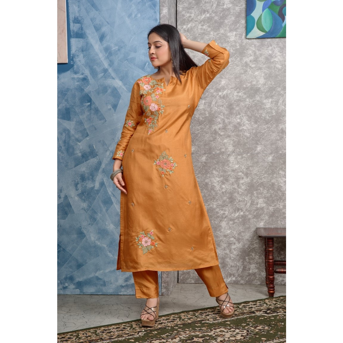 PF8259 Kurtis Ethnic Clothing Hand Embroidery Kurta Sets