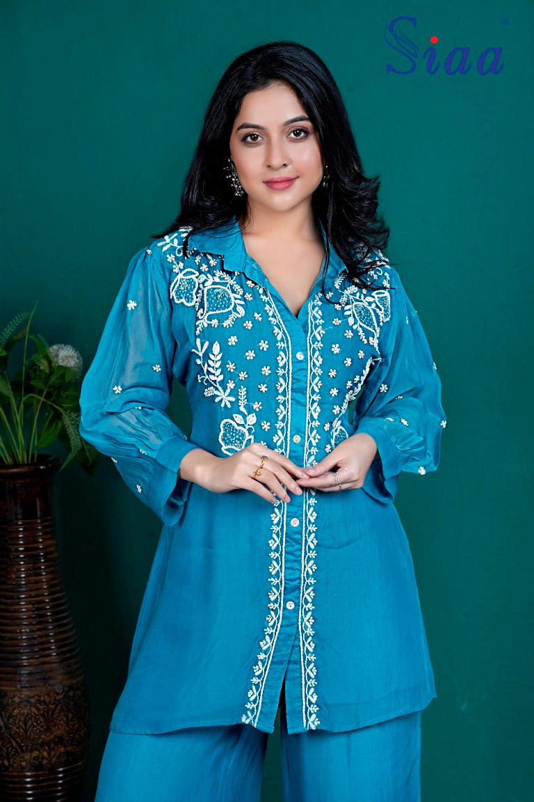 PF8265 - , Kurtis , Cocktail Collection Contemporary Clothing Cord Sets Indo-Western Silk