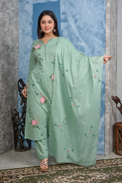 PF8272 Kurtis Ethnic Clothing Hand Embroidery Kurta Sets Silk