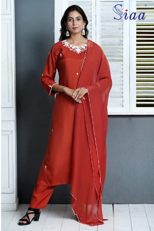 PF8279 - , Kurtis , Ethnic Clothing Hand Embroidery Kurta Sets