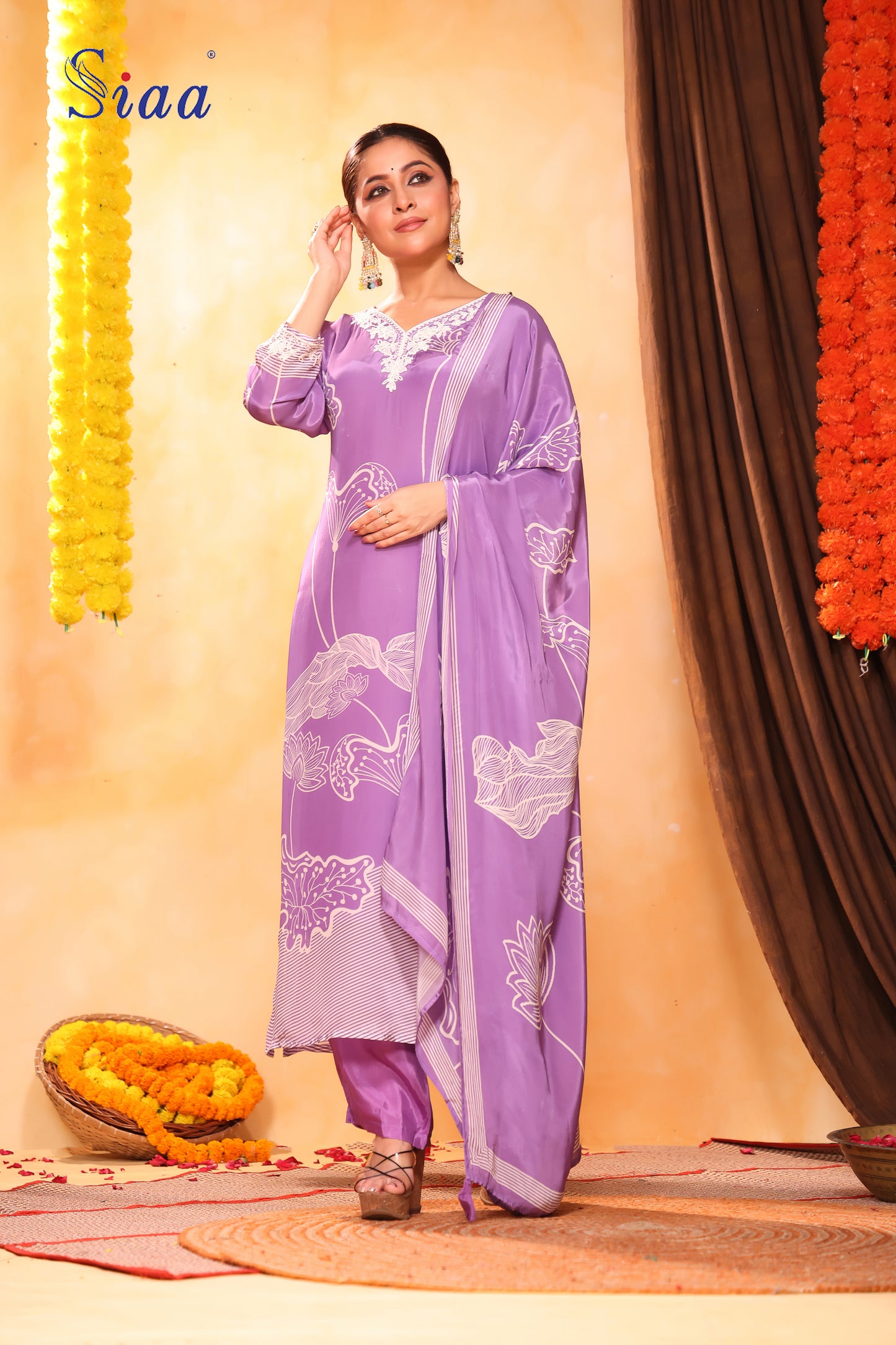 PF8365A Ethnic Clothing Festive Collection Kurta Sets Printed Silk