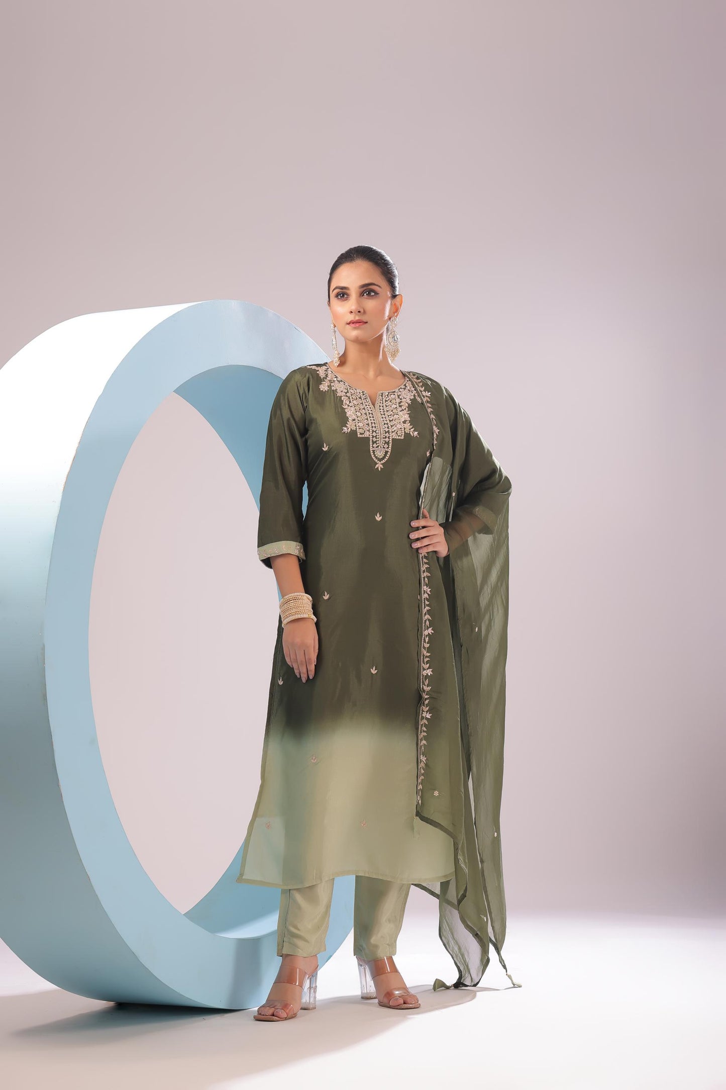 PF8474 - , Kurta , Ethnic Clothing Festive Collection fresh Release Hand Embroidery Kurta Sets Silk