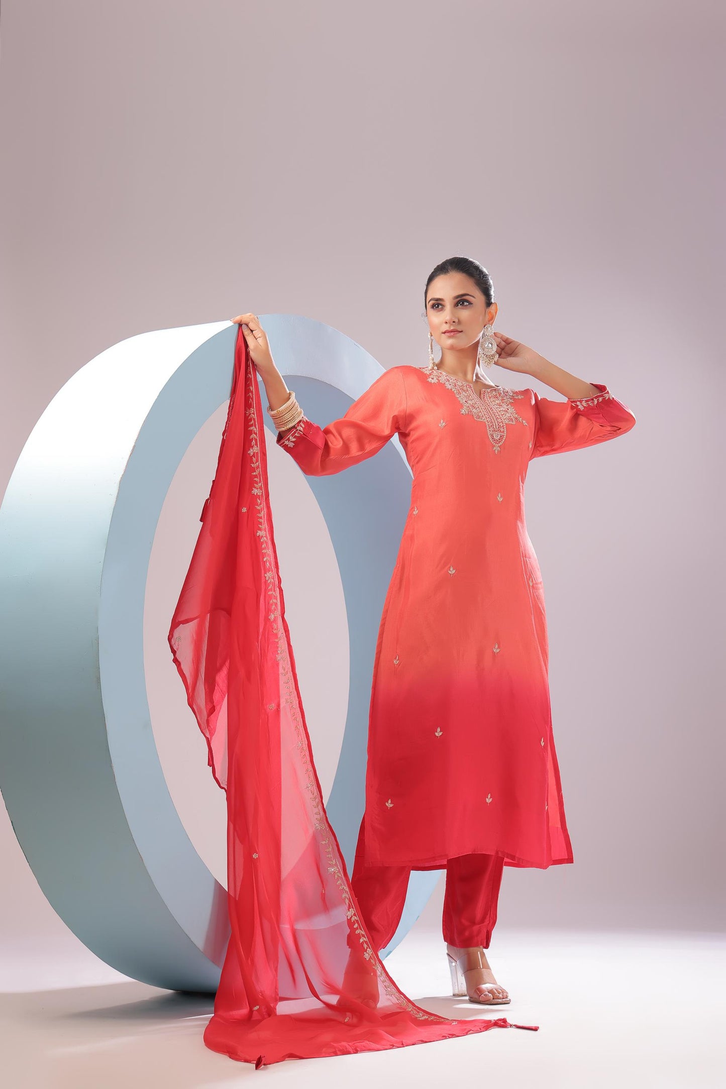 PF8474 - , Kurta , Ethnic Clothing Festive Collection fresh Release Hand Embroidery Kurta Sets Silk