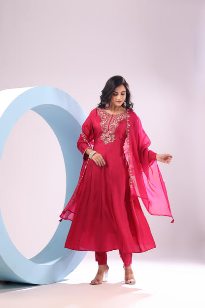 PF8753 - , , Anarkali Ethnic Clothing Festive Collection fresh Release Hand Embroidery Kurta Sets Silk