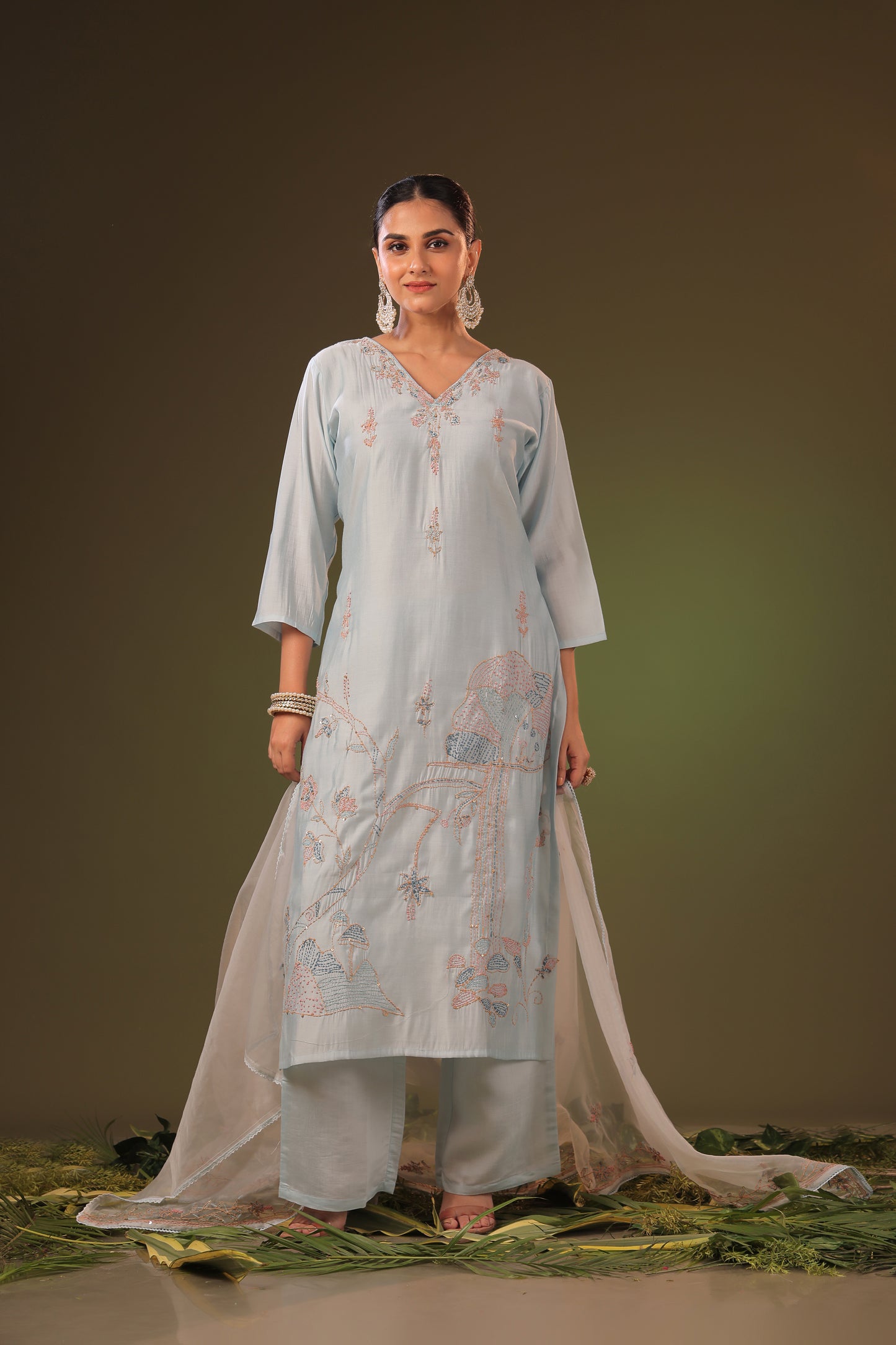 PF8847 - , , Ethnic Clothing Festive Collection fresh Release Hand Embroidery Kurta Sets Silk Trending Collection