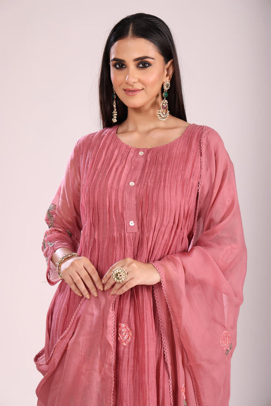 Lavender Kurti Set with Pant & Dupatta – 3 Pc Ethnic Wear