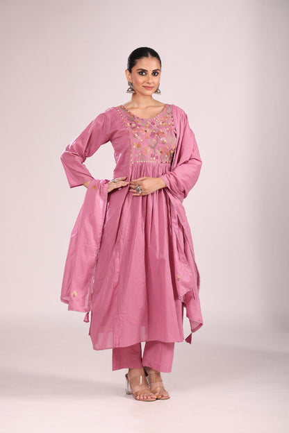 Cotton Kurti Set with Pant & Dupatta – Printed, 3 Pc