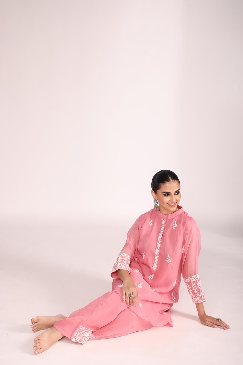 Organza Cord Set – 2 Pc Kurti with Pant, Indo-Western Style