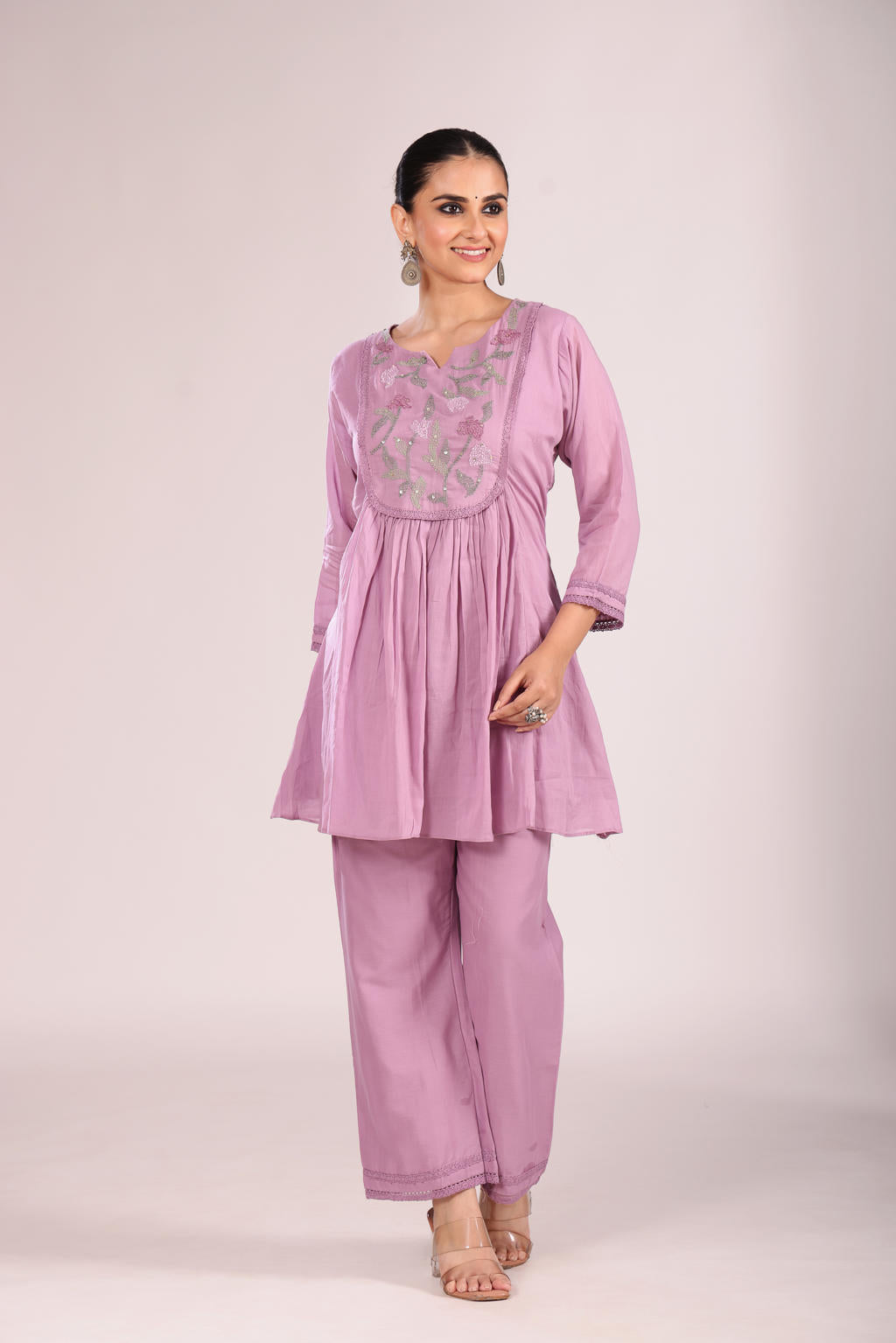 Cotton Cord Set – 2 Pc Kurti with Pant, Indo-Western Style