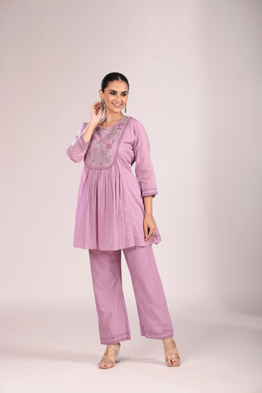 Cotton Cord Set – 2 Pc Kurti with Pant, Indo-Western Style