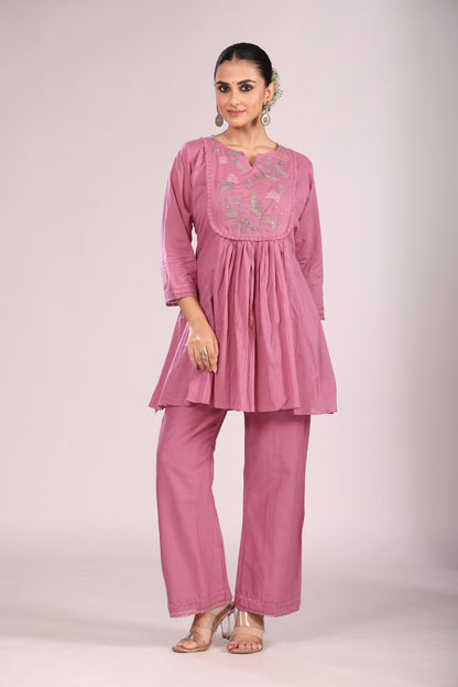Cotton Cord Set – 2 Pc Kurti with Pant, Indo-Western Style