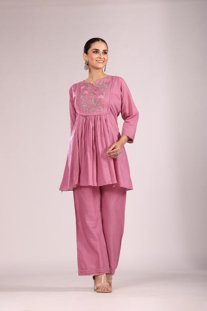 Cotton Cord Set – 2 Pc Kurti with Pant, Indo-Western Style