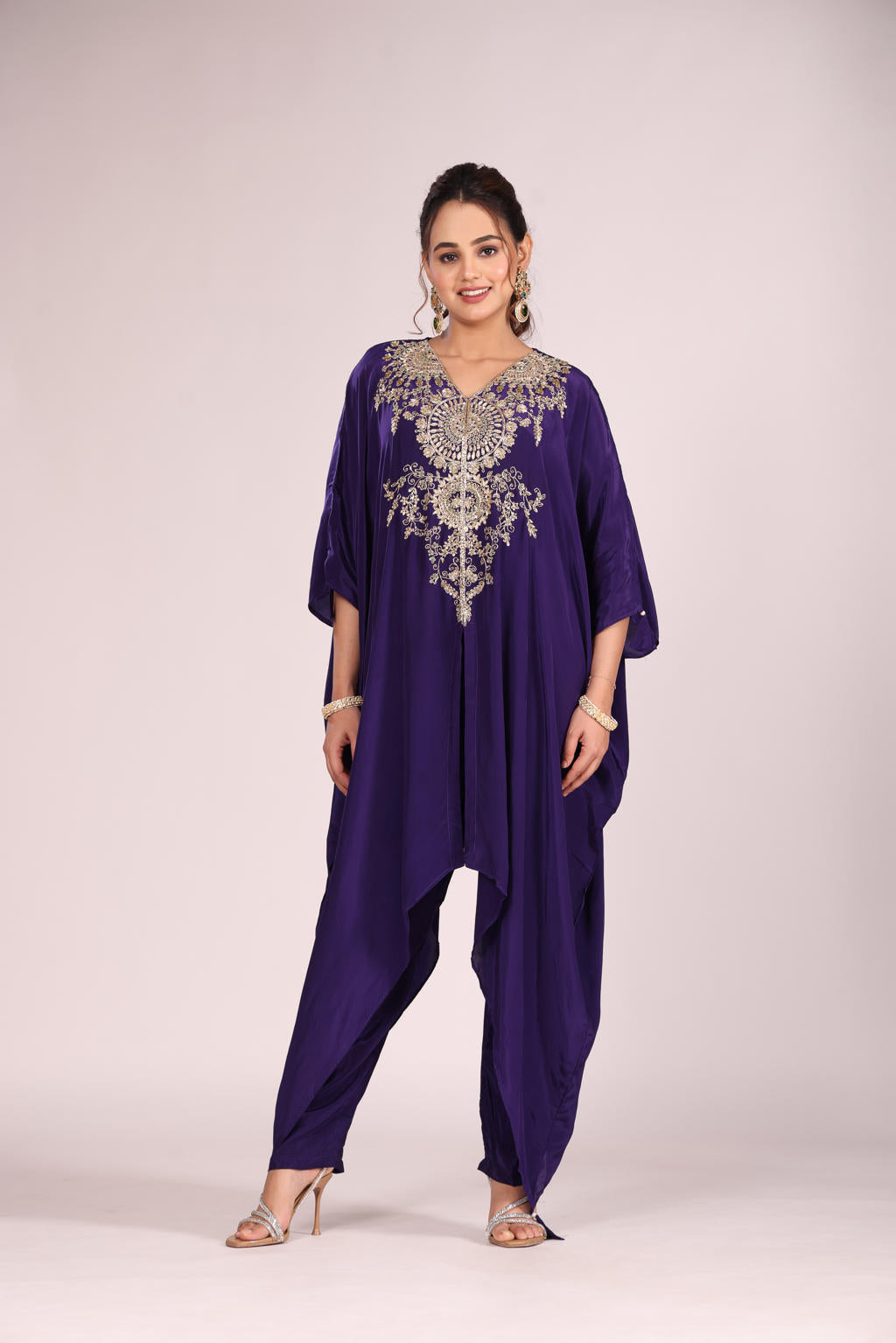 Purple Kurti Pant Cord Set – 2 Pc Contemporary Ethnic Wear