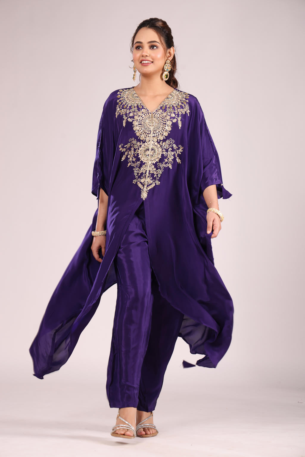 Purple Kurti Pant Cord Set – 2 Pc Contemporary Ethnic Wear