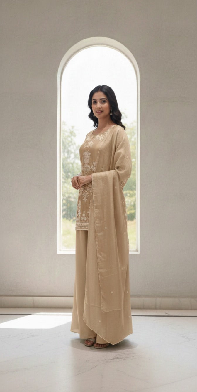 3 Pc Kurti, Sharrara, Dupatta Set