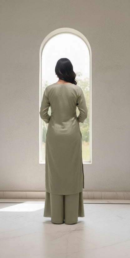 3 Pc Kurti, Sharrara, Dupatta Set