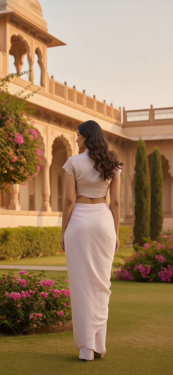 Drape skirt with Crop Top