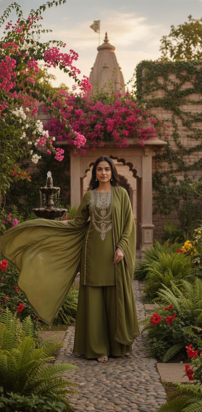 3pc Kurti Dupatta with Divider