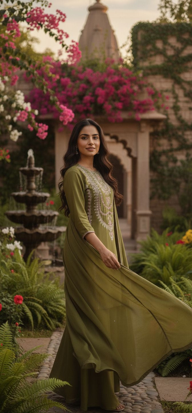 3pc Kurti Dupatta with Divider