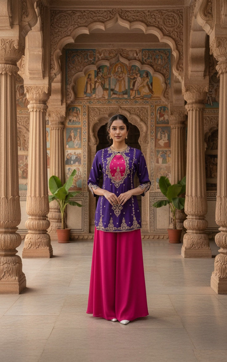 Short Kurta with Bustier and Divider