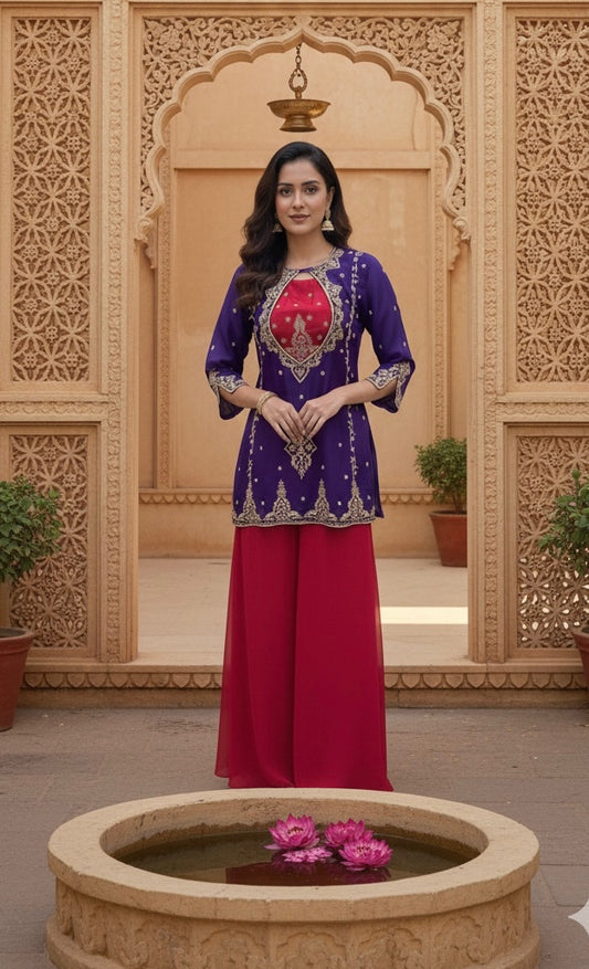 Short Kurta with Bustier and Divider