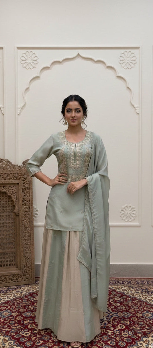 Short Kurta, Dupatta & Kali Skirt