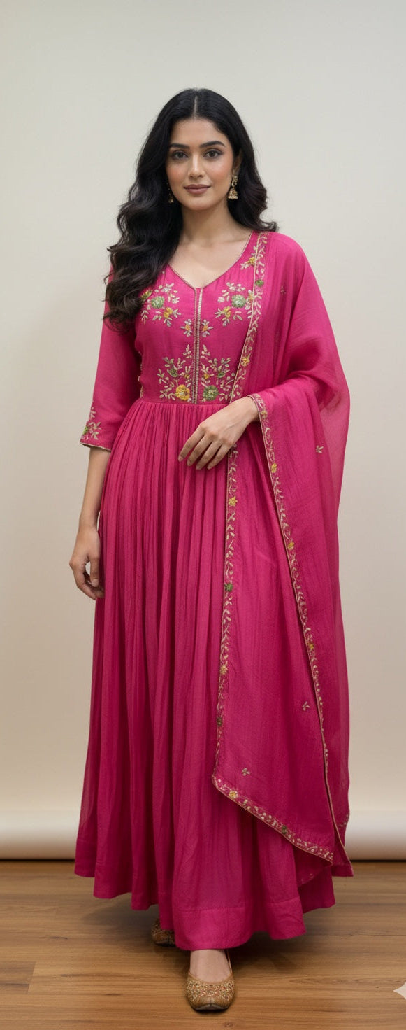 Anarkali style Gown with Dupatta