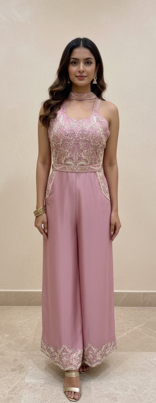 Jumpsuit with Choker Dupatta