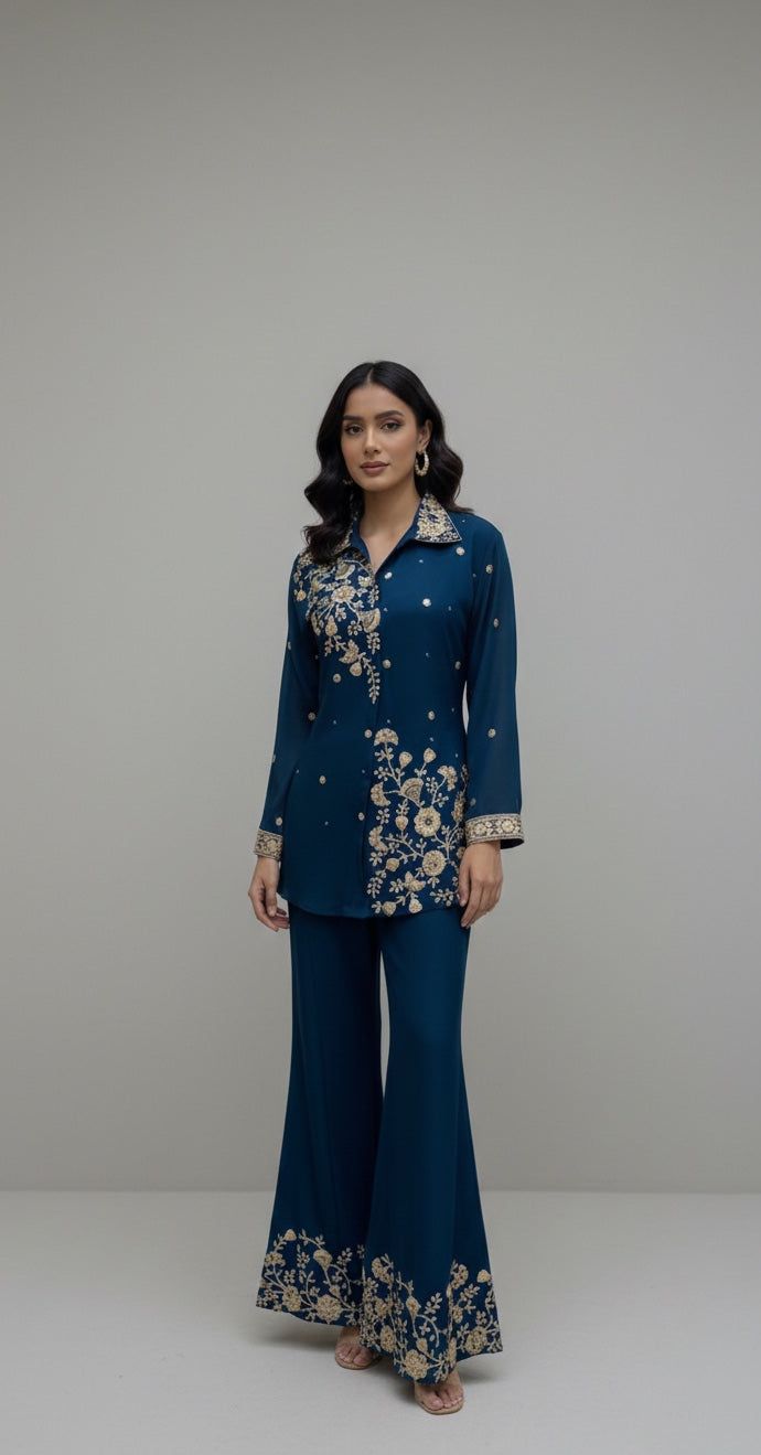 Shirt collar Co-Ord Set