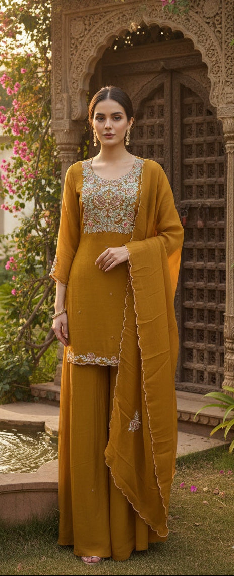 3pc Kurti Divider Dupatta