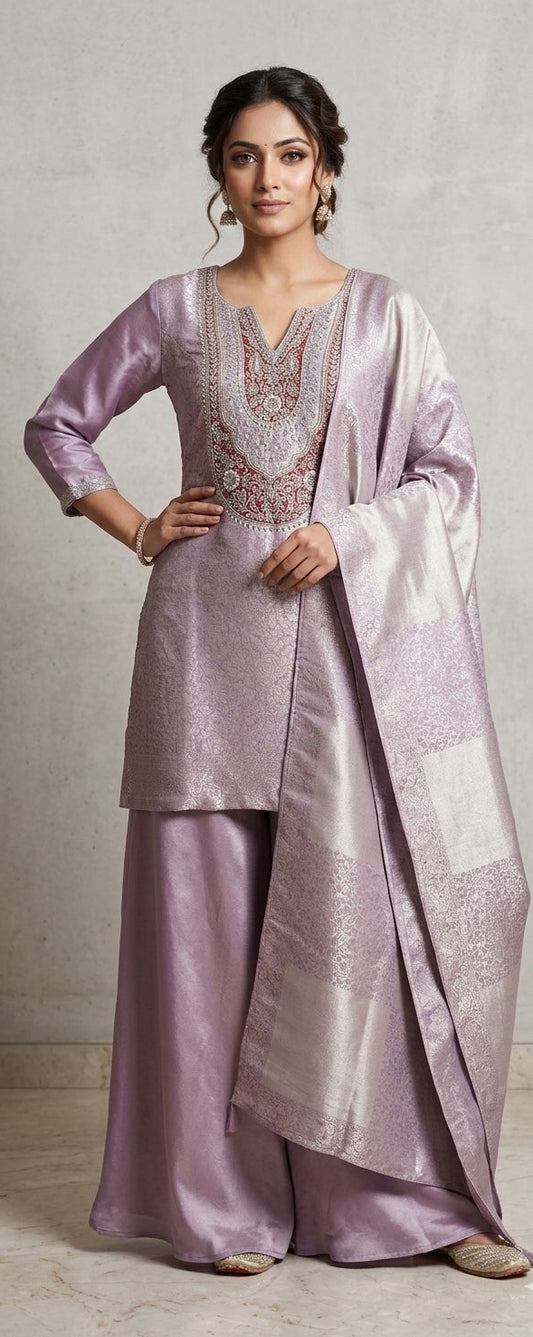 3 Pc Kurti, Sharrara, Dupatta.