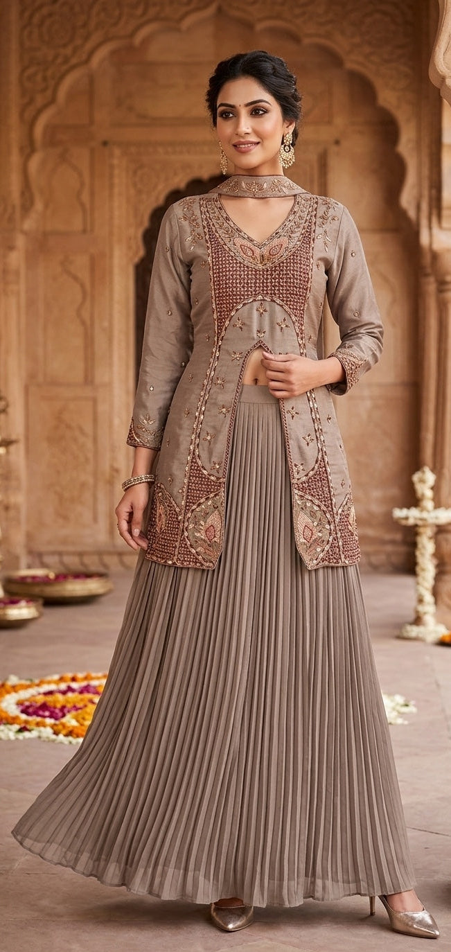 Kurta Set With Skirt.