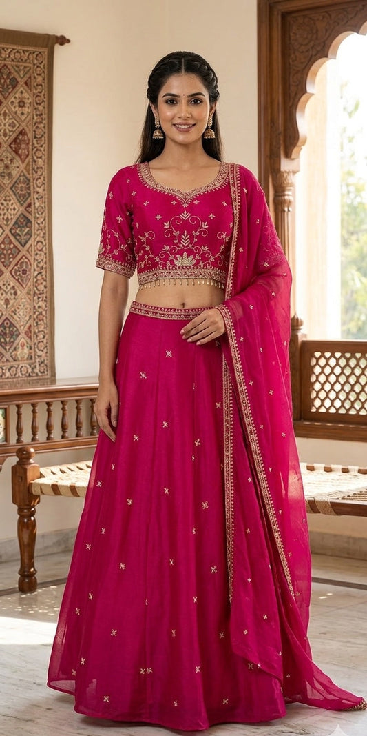 Lehenga with Blouse & Dupatta.
