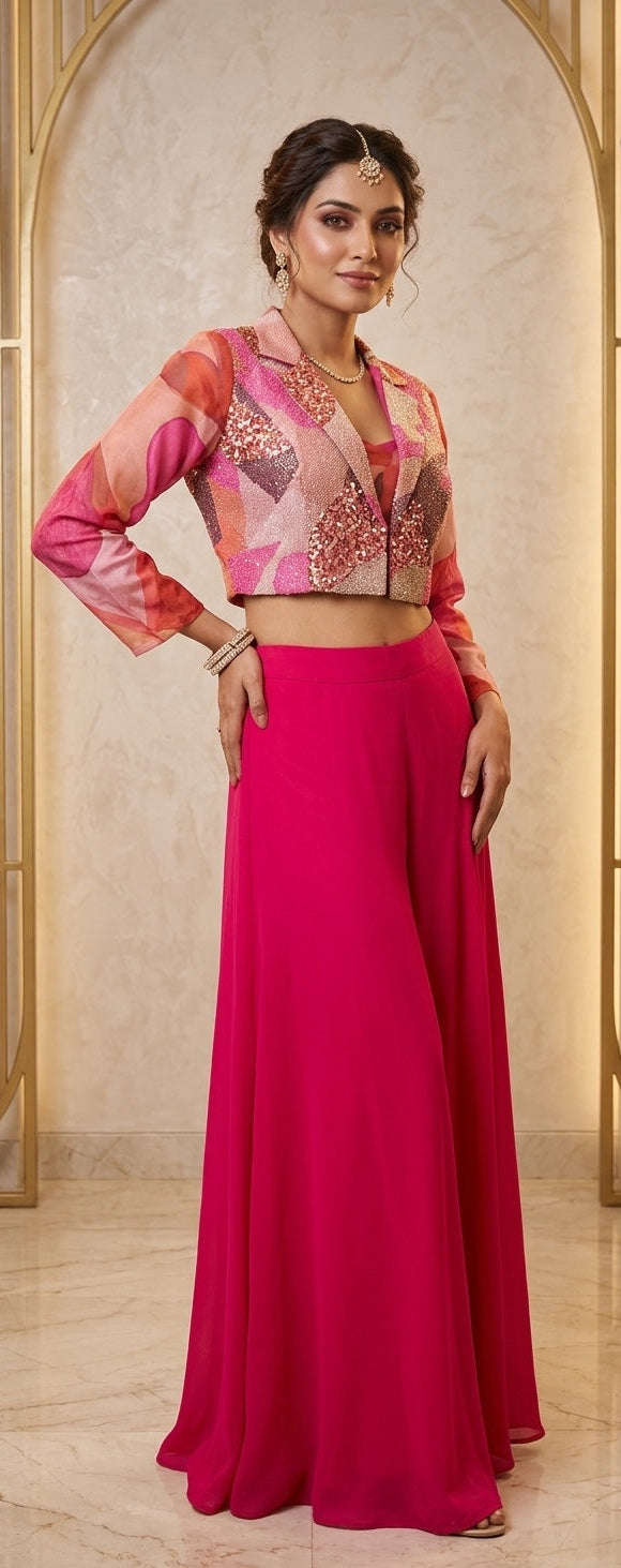 Printed Jacket with Bustier & Divider.