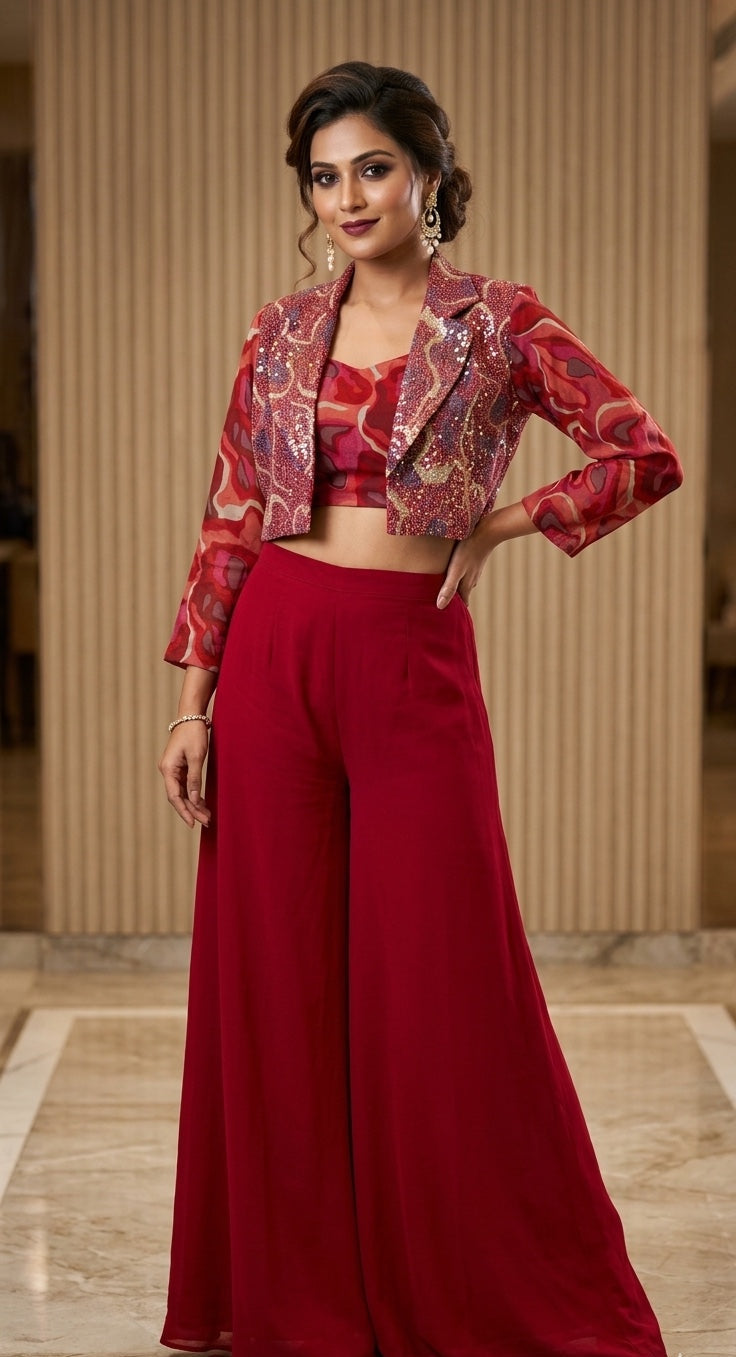 Printed Jacket with Bustier & Divider.