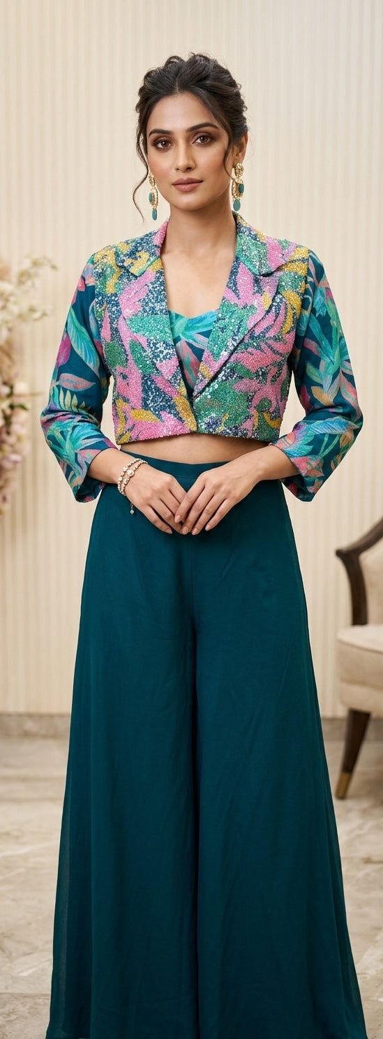 Printed Jacket with Bustier & Divider.