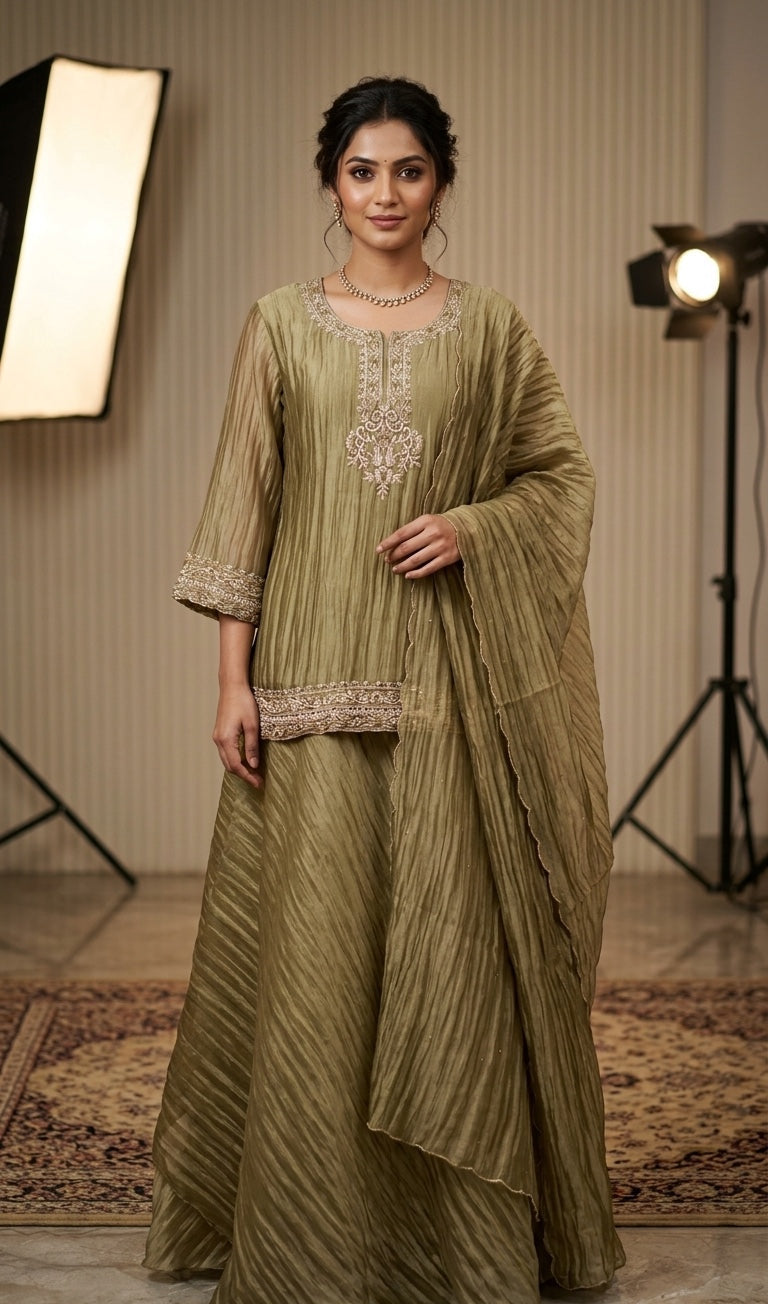 Short Top, Skirt & Dupatta.