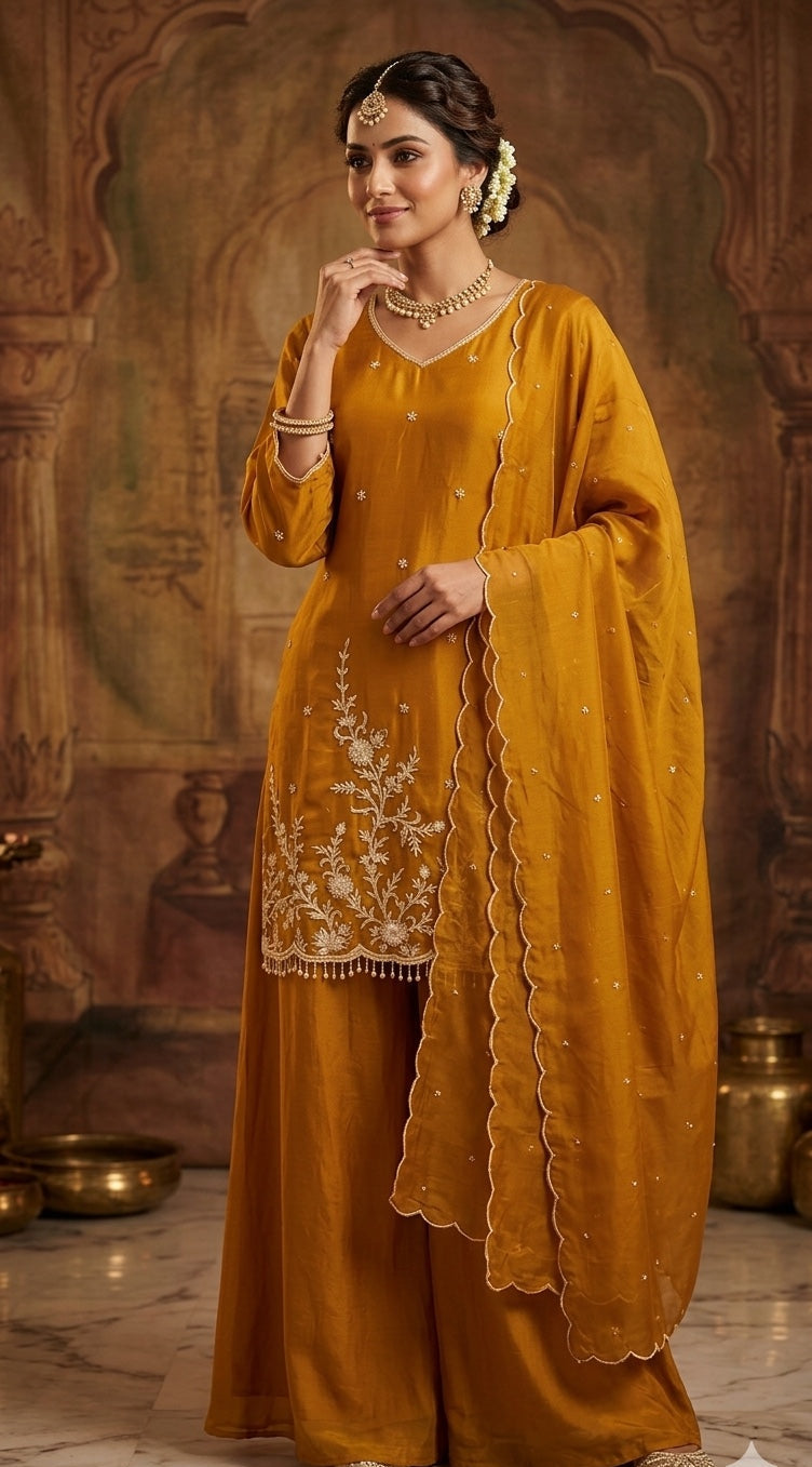 3 Pc Kurti, Sharrara, Dupatta.