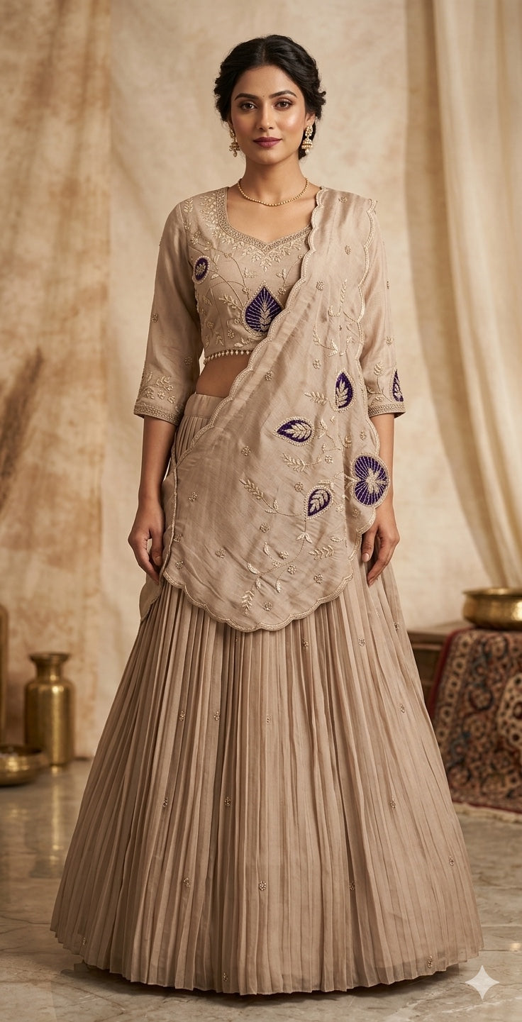 Patch work Lehenga with Blouse and Sash Dupatta.